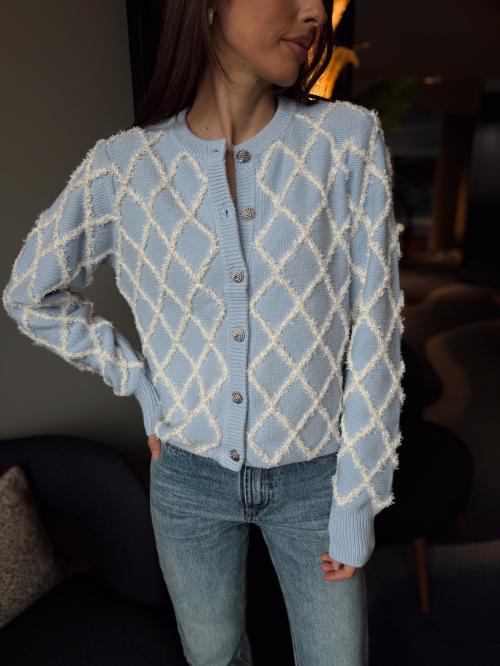 Zigly Knit Cardigan - Skyway/Birch 