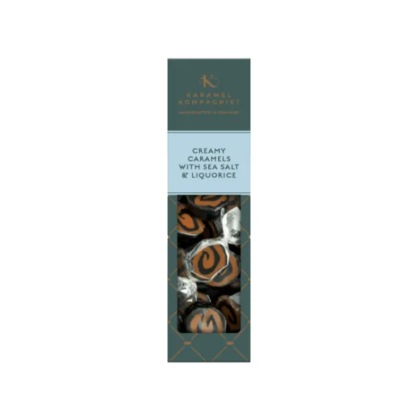 Creamy Caramels with sea salt & Liquorice 138g, Karamel Kompagniet