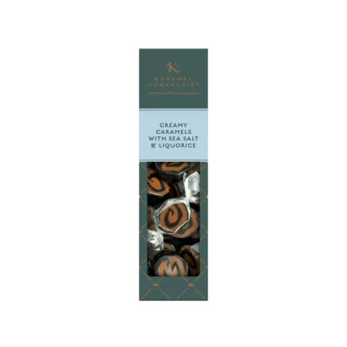 Creamy Caramels with sea salt & Liquorice 138g, Karamel Kompagniet