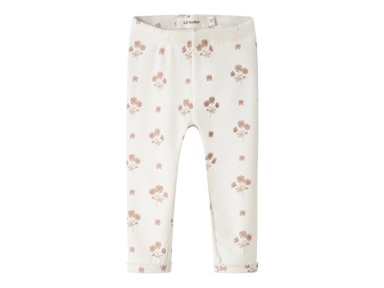 Layo Slim Leggings, Coconut Milk / Flower Pink - Lil' Atelier