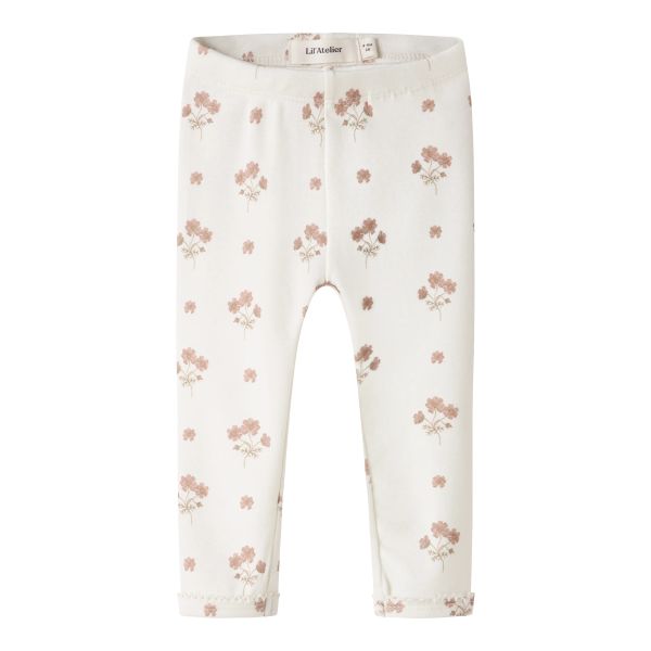Layo Slim Leggings, Coconut Milk / Flower Pink - Lil' Atelier