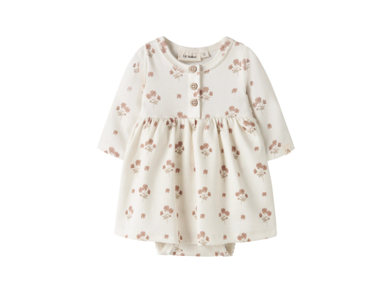 Layo Body Dress, Coconut Milk / Flower Pink - Lil' Atelier
