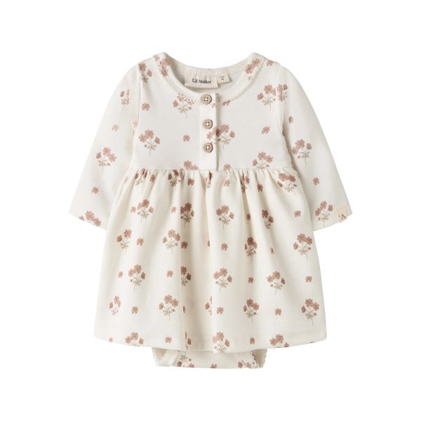 Layo Body Dress, Coconut Milk / Flower Pink - Lil' Atelier
