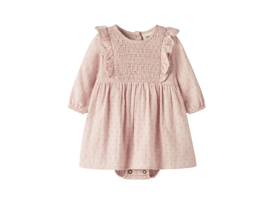 NBFDEMBE LS LOOSE BODY DRESS LIL, Peach Whip - Lil' Atelier