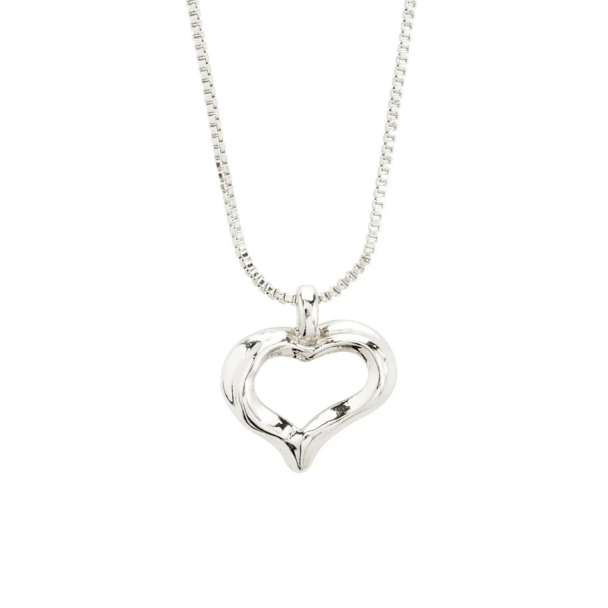 Pilgrim Iris sølvbelagt halskjede med hjerteanheng - Image 2