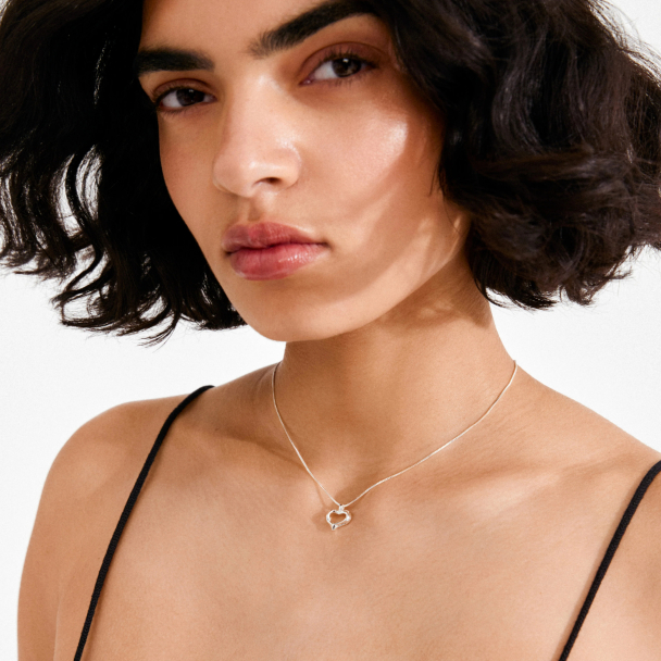 Pilgrim Iris sølvbelagt halskjede med hjerteanheng - Image 3