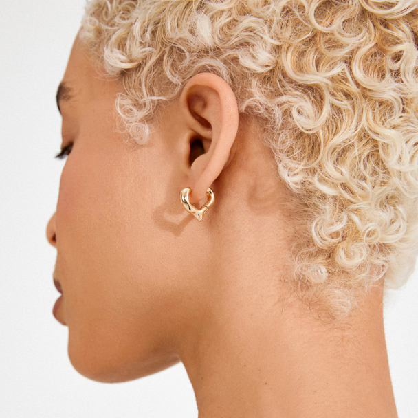 Pilgrim Iris gullbelagte hjerteformet øreringer - Image 3