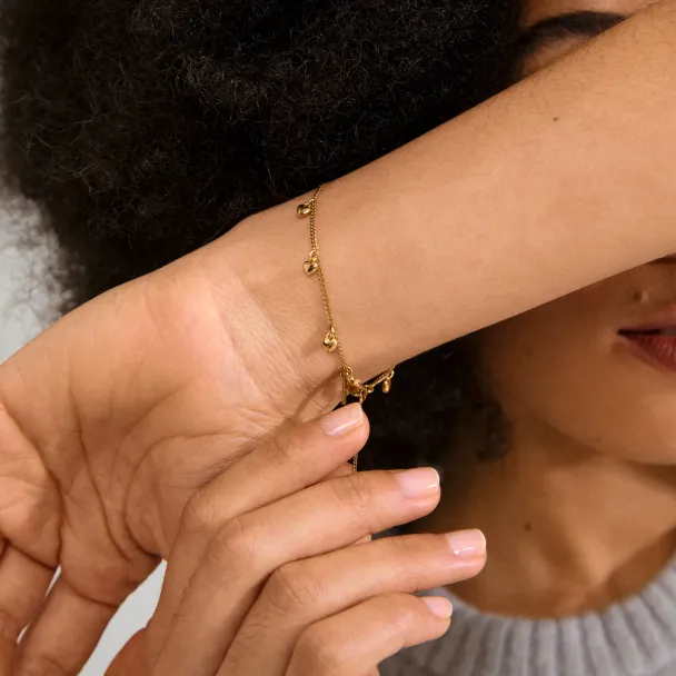 Pilgrim Alaia gullbelagt armbånd med hjerteanheng - Image 3