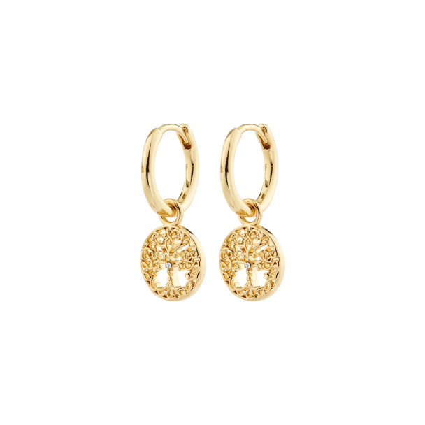 Pilgrim Juanna gullbelagte øreringer med anheng