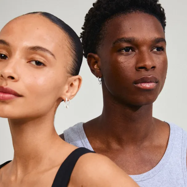 Pilgrim Joa sølvbelagte øreringer med krystaller og anheng - Image 2