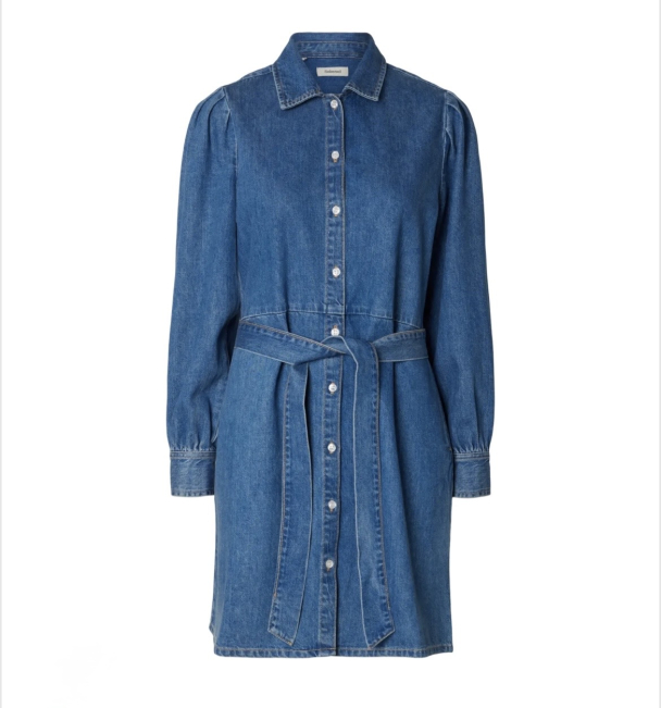 Runa Short Denim Dress - Medium Blue Dress 