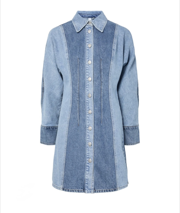 Faro Denim Dress - Light Blue Denim - Image 5