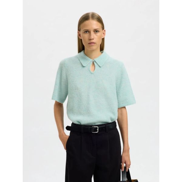 Sia Ras 2/4 Knit Key Hole Collar Neck - Blue Glow 