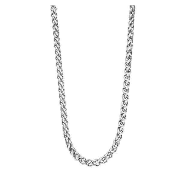 Halskjede i st&aring;l, flettet