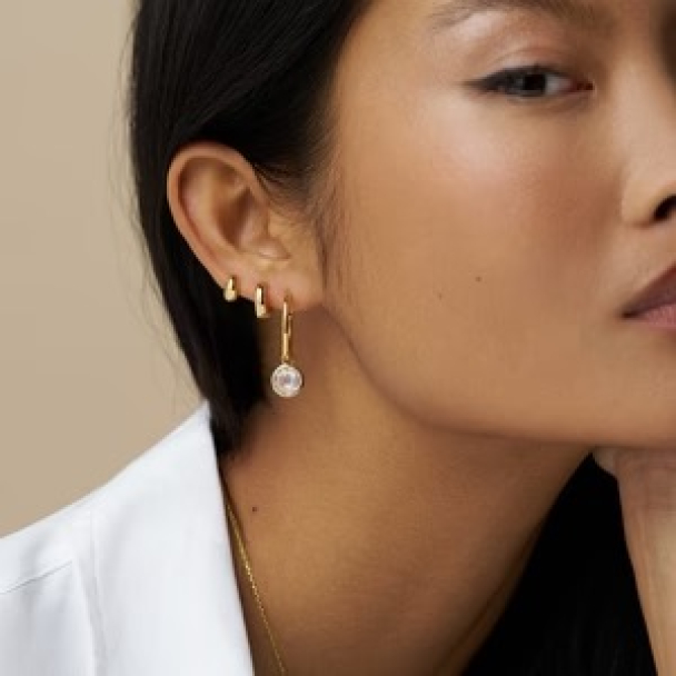 Crystal Drop Mid-Size Hoop - Image 3