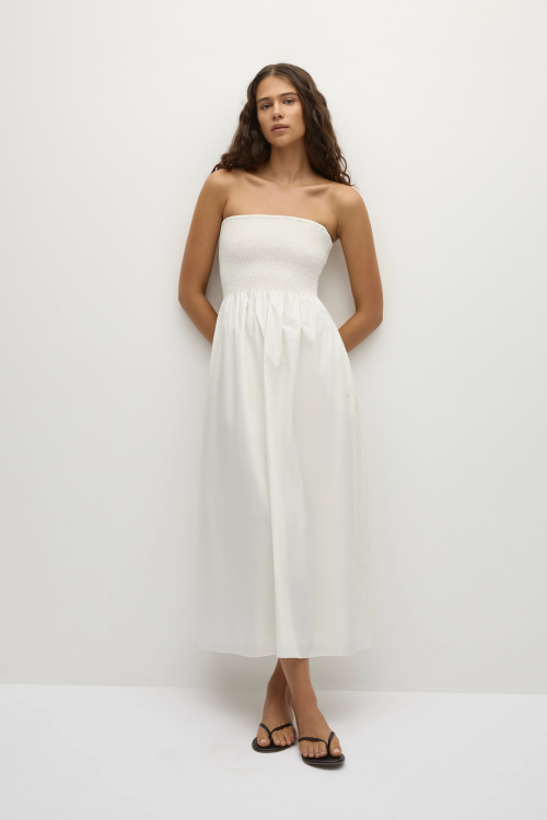 Jamie Midi Dress - White 