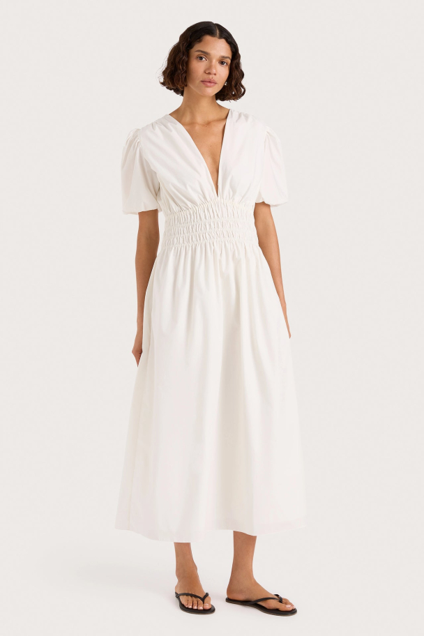 Grace Midi Dress - White  - Image 1