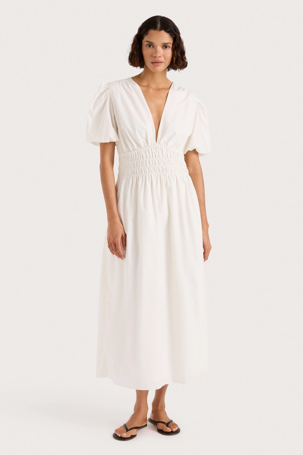 Grace Midi Dress - White  - Image 3