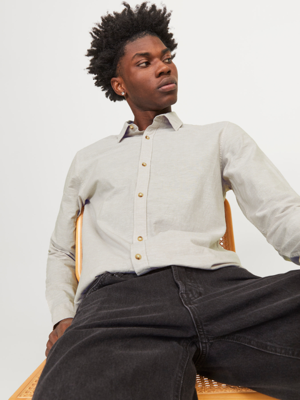JJESUMMER LINEN BLEND SHIRT LS SN - Image 2
