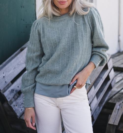 Amalie Puff Pullover - Chinos Green