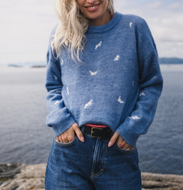 Amalie Pullover EMB - Harbor/Flower - Image 1