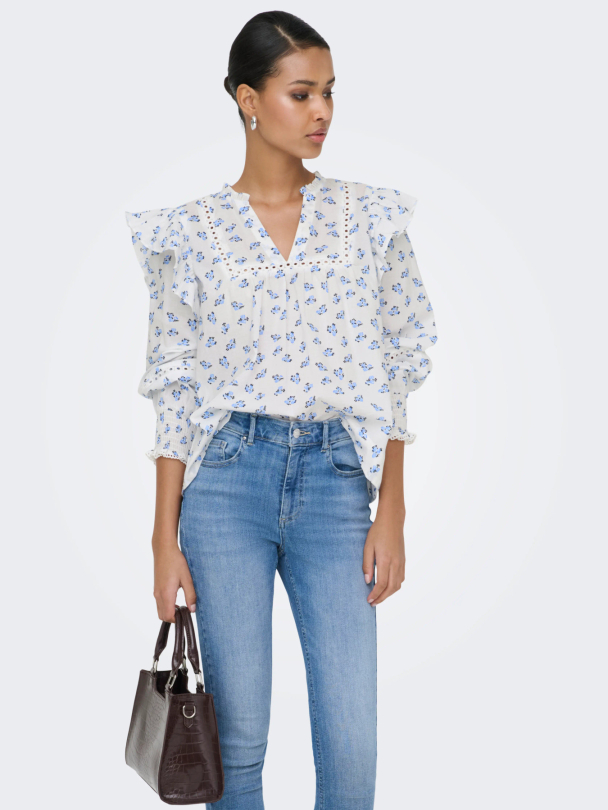 ONLIDRIS LS FRILL TAPE TOP NOOS WVN - Image 2