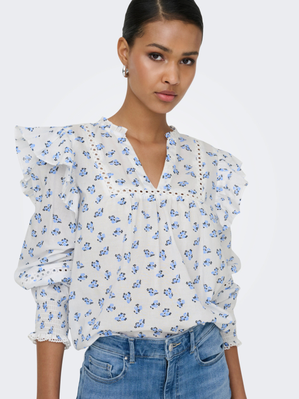 ONLIDRIS LS FRILL TAPE TOP NOOS WVN - Image 5