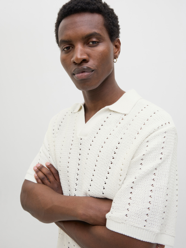 JORPAROS KNIT EASTER SS CROCHET POLO - Image 3