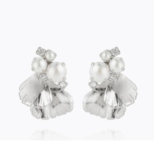Lumi Pearl Earrings - Rhodium 