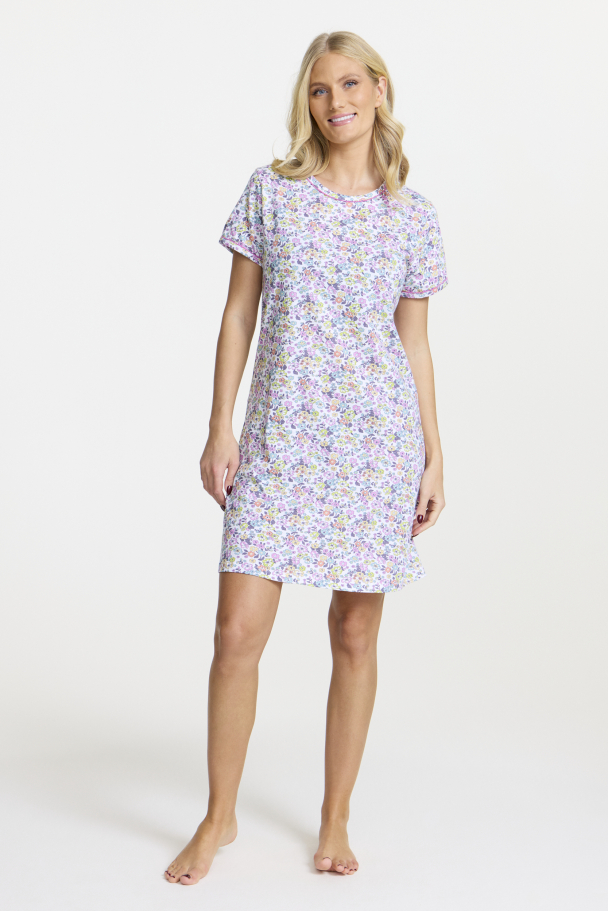 Nattkjole Kortermet Blomster 30384 - Image 1