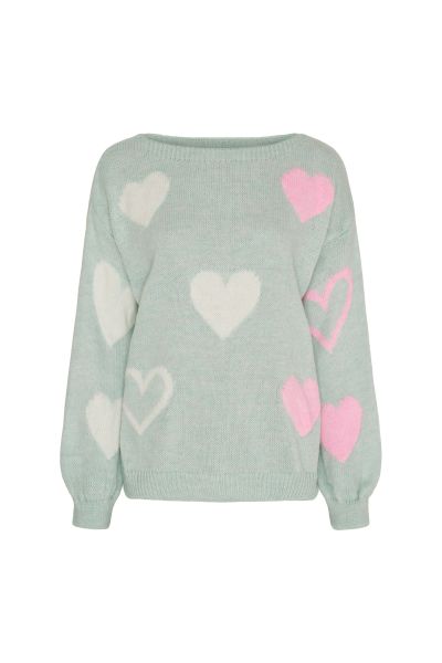 Amarante Strikkegenser Hjerte Mint