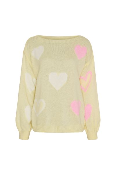 Amarante Strikkegenser Hjerte Gul