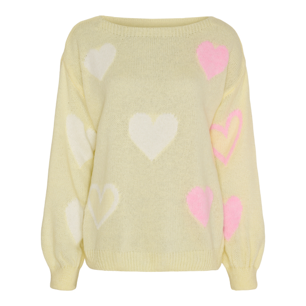 Amarante Strikkegenser Hjerte Gul - Image 1