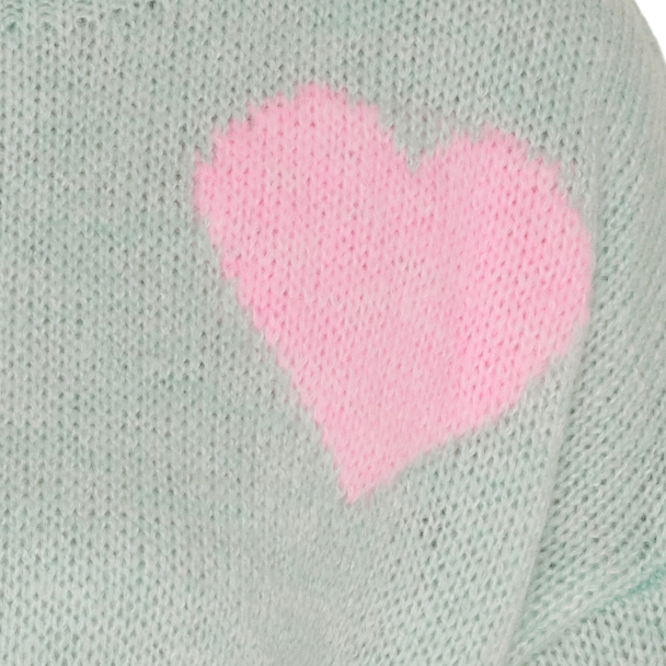 Amarante Strikkegenser Hjerte Mint - Image 3