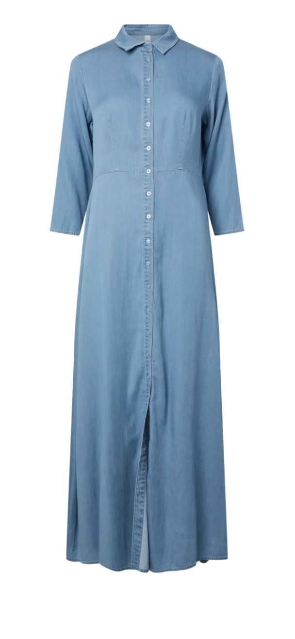Savanna 3/4 Long Chambray Dress - Skyway  - Image 1