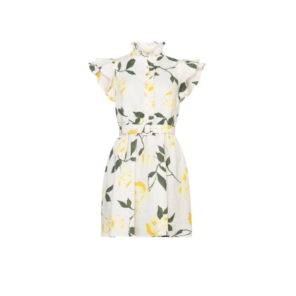 Linen Ruffle Dress - Sunlight 