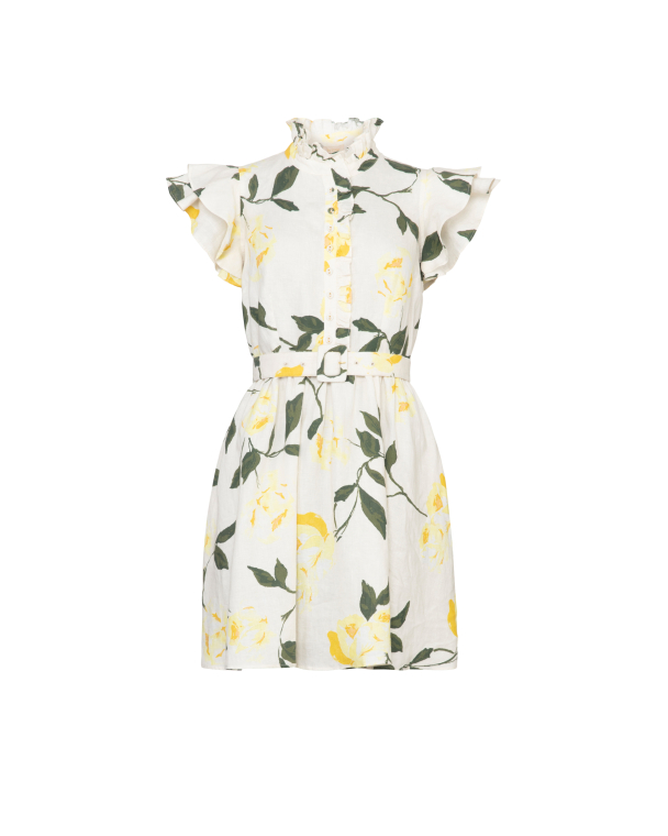 Linen Ruffle Dress - Sunlight  - Image 2