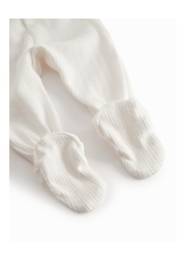 Bukse Pixa Modal Pointelle - Gentle White - Image 3