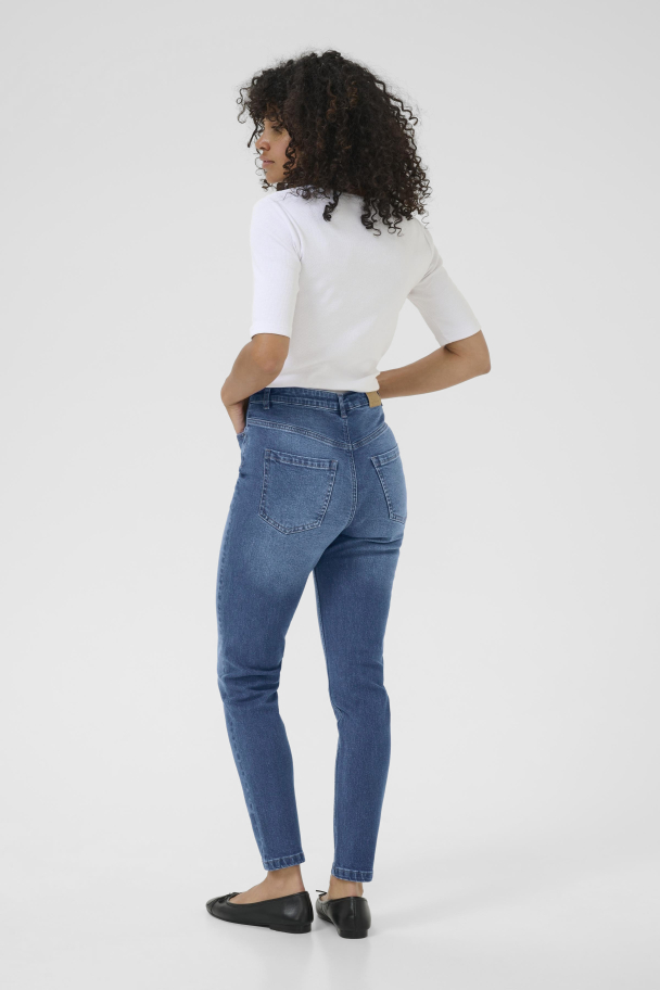 KAwillow HW Slim Fit Jeans med.blå - Image 2