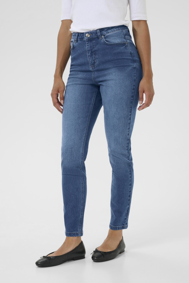 KAwillow HW Slim Fit Jeans med.blå - Image 3