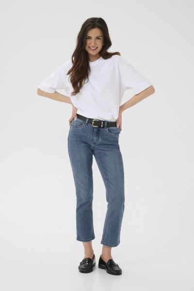 KAriver Cropped Jeans Med.blå