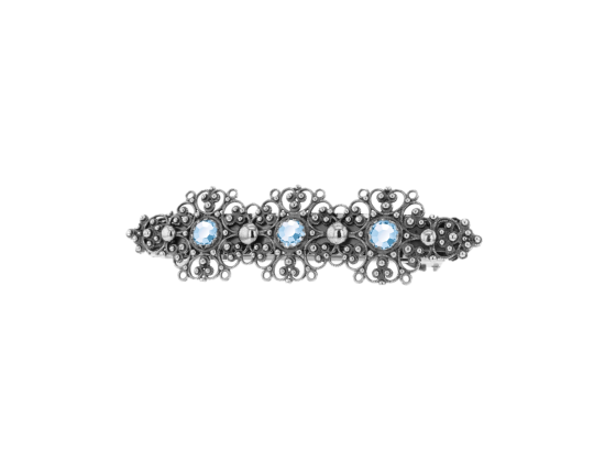 H&aring;rspenne med krystall, oksidert - Lysebl&aring; 13