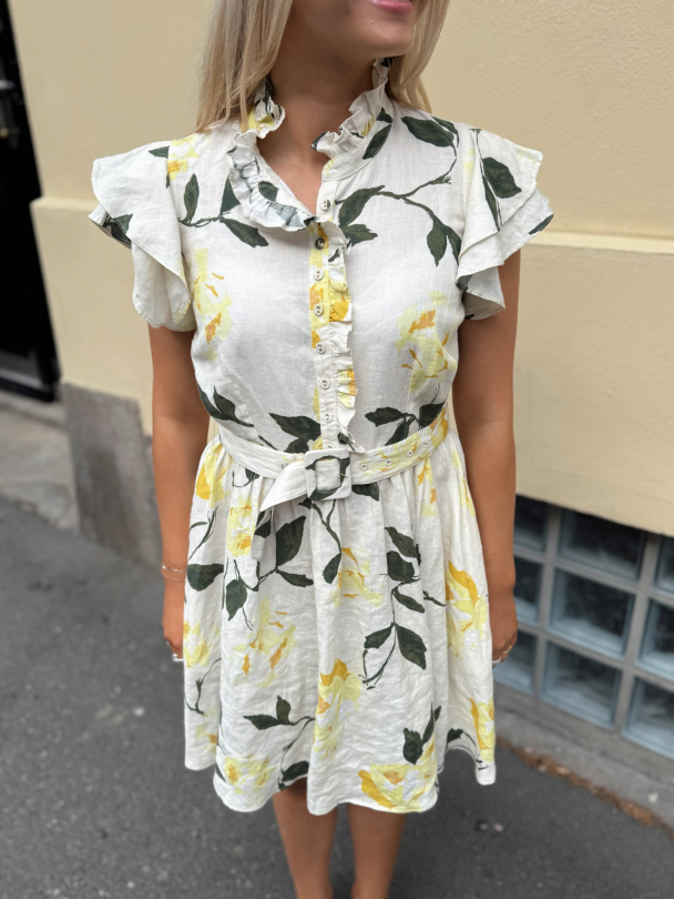 Linen Ruffle Dress - Sunlight  - Image 1