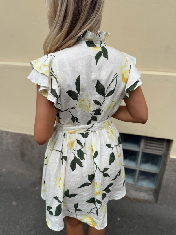 Linen Ruffle Dress - Sunlight  - Image 3