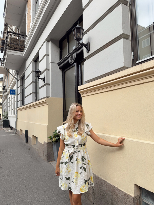 Linen Ruffle Dress - Sunlight  - Image 5