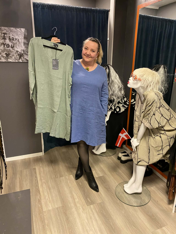 BOHÉME Kjole 3/4 Broderi Tykk Lin B13171 - Image 7