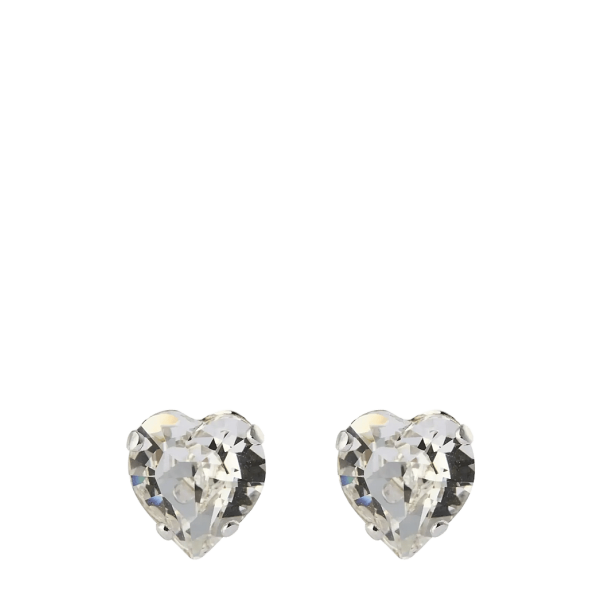Heart Earrings - Rhodium Crystal 
