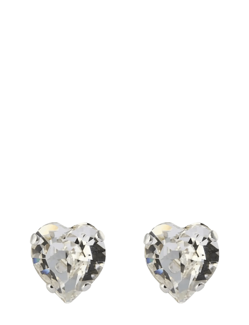 Heart Earrings - Rhodium Crystal 