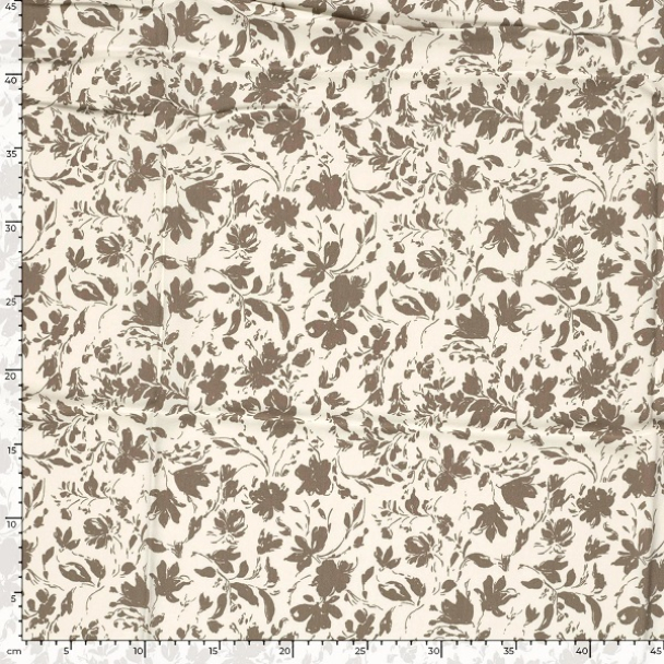 Bambus - Beige blomster på hvit bakgrunn