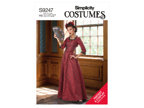 S9247 Kjole i viktoriansk stil